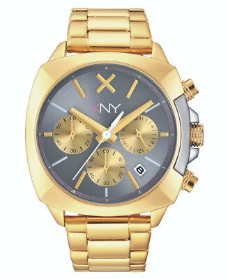 XNY Watch, Womens Chronograph City Chic Gold Tone Bracelet BV8059X 38MM