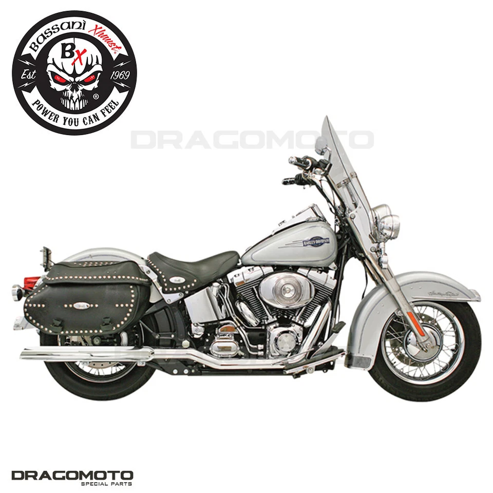 Harley FXSTB 1584 Softail Night Train 2007-2009 BASSANI Power Curv Manifold... - Image 2 of 4