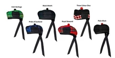 New Scottish Black Wool Blended Glengarry Hat with  Pompom 6 Designs