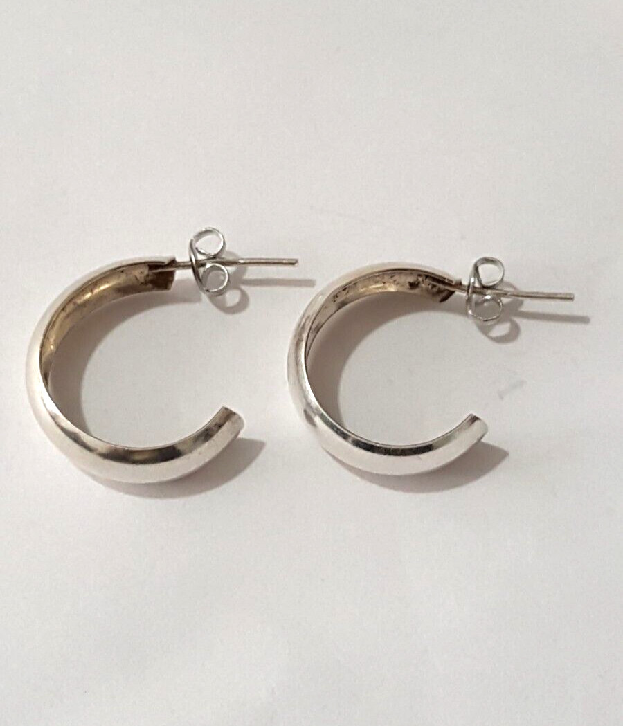 Gorgeous Solid Round/ Cuff Stud Earrings 925 Soli… - image 15