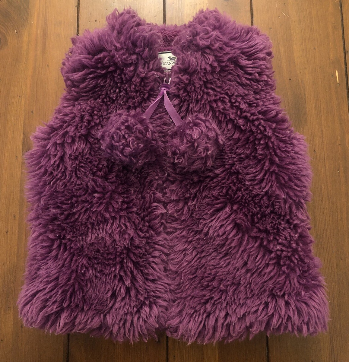 Clothing Purple Faux Fur Vest Purple Faux Fur Faux Suede Diagonal