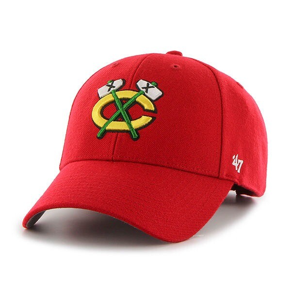 Nhl Chicago Blackhawks Cap Basecap Baseballcap Mvp Wool Rot Kappe 888442734406-image