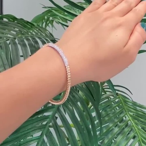 1.75 TW Diamond Twisted Bangle Bracelet 14K Gold Cuff Ladies Estate 7" - 第 1 支影片,共 1 支
