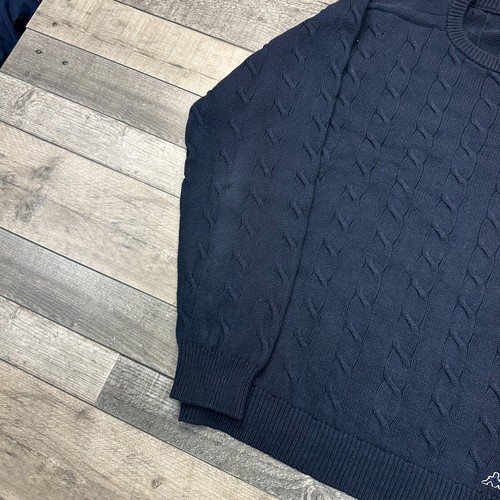 Robe Di Kappa Maglia Cavo 100% Cotone Maglione Maglione Blu Uomo Large - Foto 4 di 7