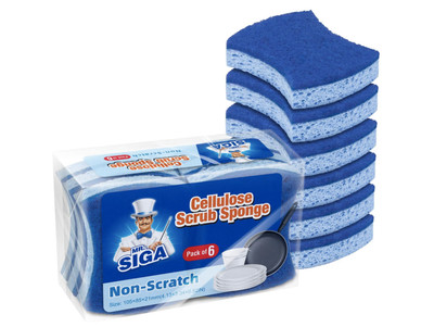 Königsblau beste Qualität MR.SIGA kratzfester Zellulose Peeling Schwamm Küche, 12 