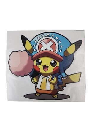 PIKACHU  5'' 1/4 x 3'' in  POKEMON ANIME Full Color Sticker 