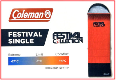 Coleman Festival Single Sleeping Bag Schlafsack Mumienschlafsack Camping +4°C