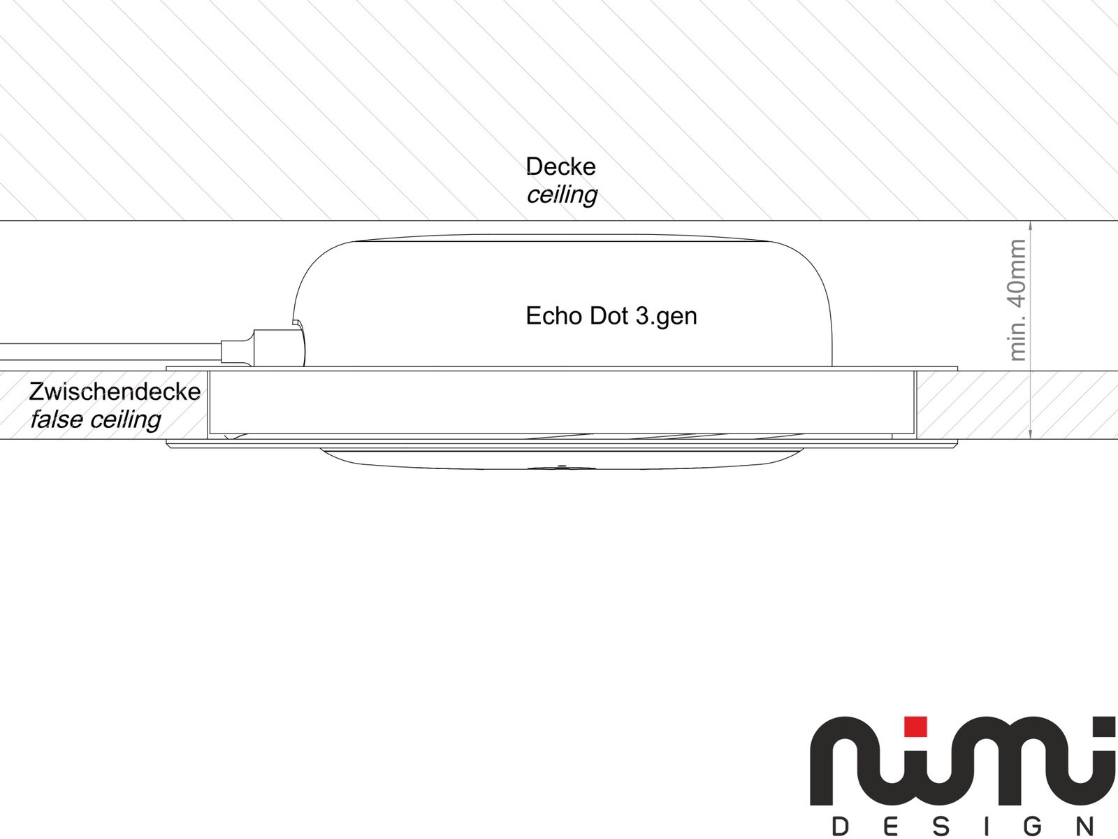 Deckenhalterung Echo Dot 3.gen Ceiling Mount for Echo Dot 3.gen