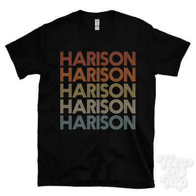 HARISON WIEDERHOLTES RETRO-STIL T-SHIRT Herren & Damen Neuheit cool Name Geschenk