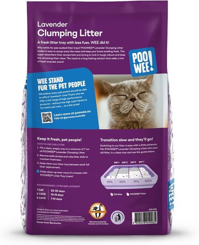 ! Clumping Lavender Cat & Kitten Litter, 15Kg - Long Lasting Clumping and Scoopa - Picture 2 of 5