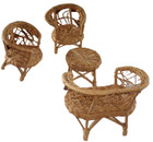 Vintage 4 Piece Set Miniature Wicker Doll House Furniture, Pre-Owned — photo 4