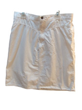Women vintage USA made Chic jeans white lightweight denim skirt waist 36 (sz 20)