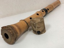Y3903 SHAKUHACHI Bamboo Flute Tozan style signed Japanese Traditional antique