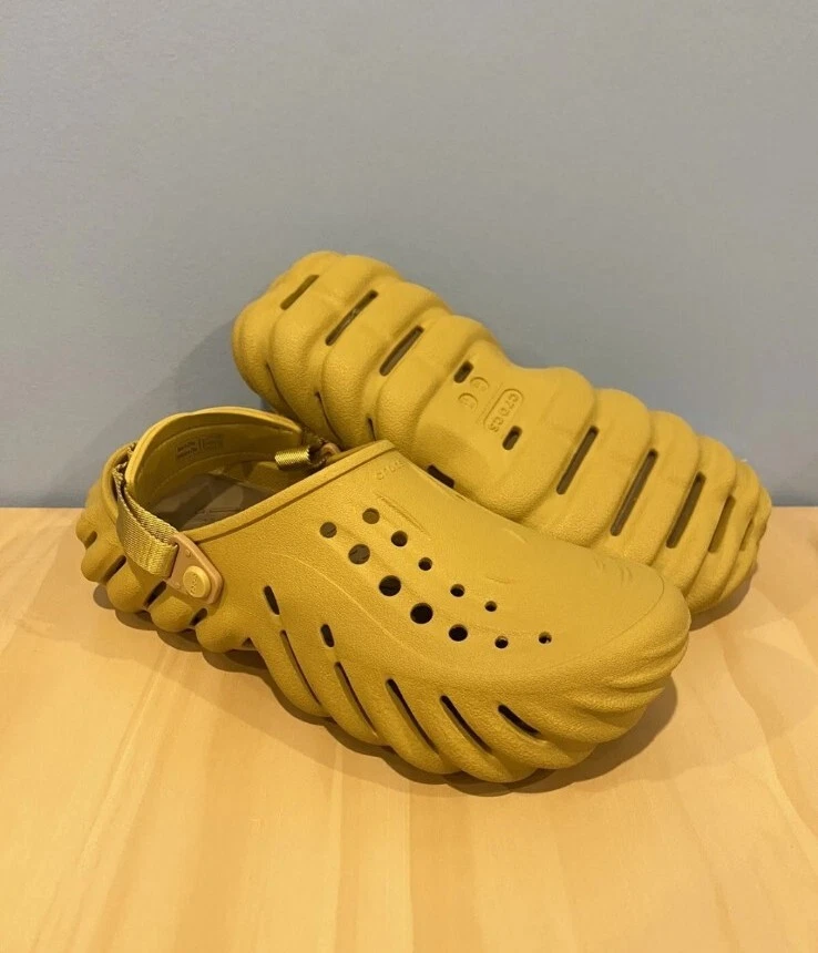Crocs Echo Clog Desert Grass Shoes Slides Yellow Tan 207937 76A