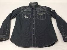 Affliction Black Premium Mens M Slim Slate Gray Long Sleeve Button Shirt EUC