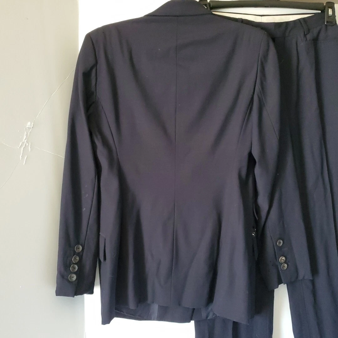 Pantaloni vintage GUCCI blu scuro lana vergine pile lana vergine Wm taglia 44 su misura DANNEGGIATI