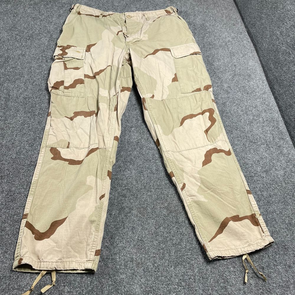 Men's Camo Cargo Pants Military Regular Fit Button Closure Size L