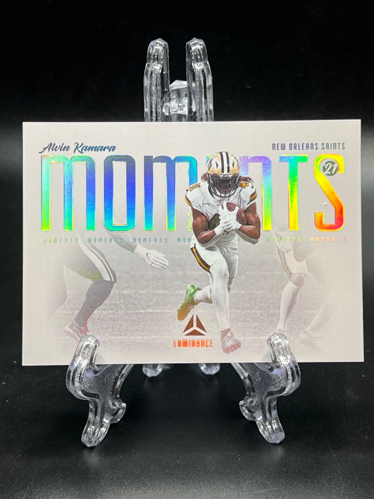2021 Panini Luminance ALVIN KAMARA Moments SSP CASE HIT New Orleans Saints #MO-3