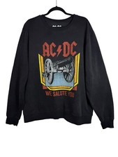 AC/DC Sweatshirt Mens XL Black We Salute You Music Rock