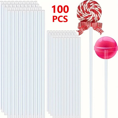 100/200x Clear Acrylic Cake Topper Stems Lolly Sticks Holiday Lollipop Candy DIY - Picture 3 of 23