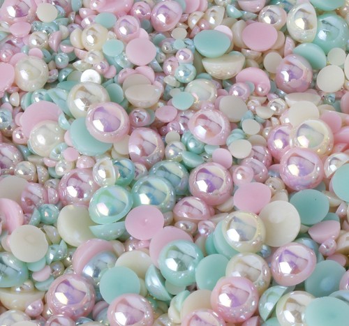 Mixed Flat Back Pearls Rhinestones Embellishments Face Gems Craft Card Making - Picture 4 of 74