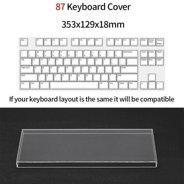 Clear Acrylic Mechanical Keyboard Dust Cover for Gaming Computer Case Protection