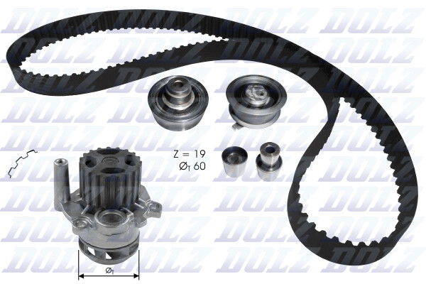 Dolz Wasserpumpe + Zahnriemensatz FüR VW Polo 9N_ 9A4 Skoda Fabia I Combi 6Y5-image
