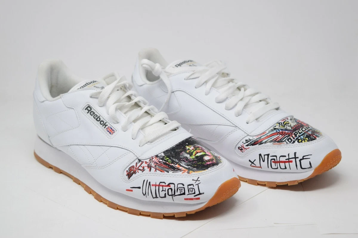 Overfladisk bluse indsprøjte Reebok Classic 059503 Athletic Casual Sneakers Men Size12 White Custom  Painted | eBay