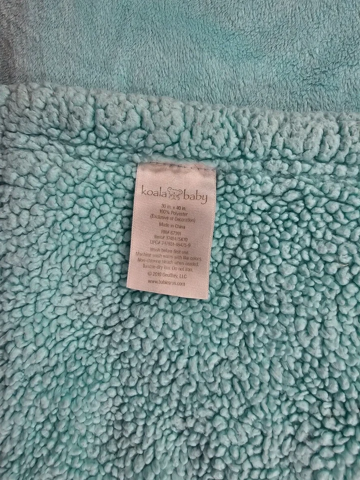 Bebé Niña Koala Bebé Azul Little Birdies Sherpa Minky Manta Bebé Foto 3 de 4