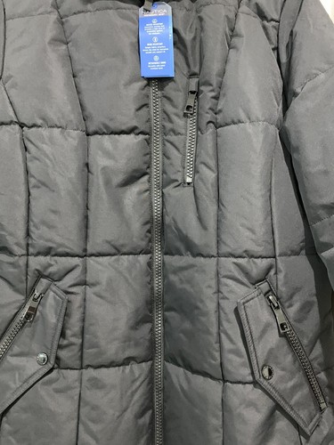 Chaqueta acolchada negra para exteriores Nautica para mujer talla L plumón ALT capucha de piel sintética nueva con etiquetas - Imagen 5 de 13