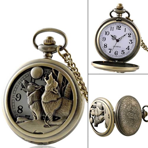 Antico orologio da tasca vintage uomo donna quarzo ciondolo catena collana miglior regalo - Foto 18 di 24