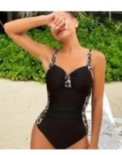 black swimsuit size 12-14 Holiday Bikini Swimming Costume New Leopard New