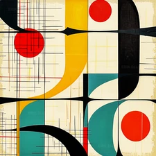 8x8 Art Print "Shapes" Mid-Century Inspired Abstract Modern Home Décor Picture