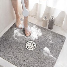 Square Shower Mat, 24 X 24 Inch Non Slip Bath Mat for Tub, Soft PVC Loofah Bath