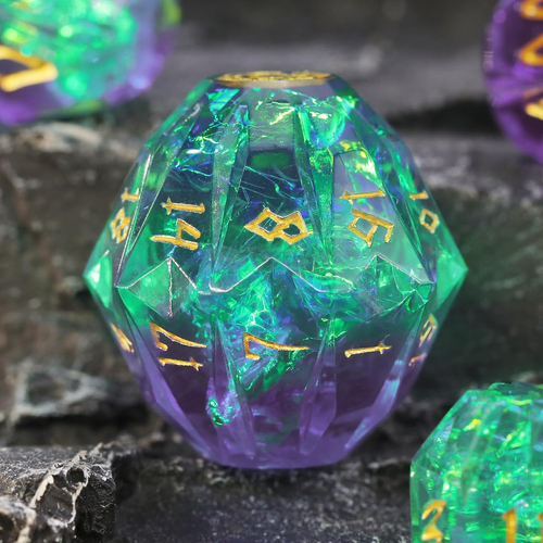 DND - Set Di Dadi in Resina Stonehenge Dungeons and Dragons, 7 Dadi Poliedrici D - Foto 12 di 12