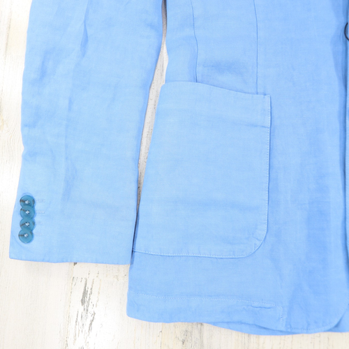 Express Jacket Mens 36R Slim Light Blue Linen Blend Suit Blazer - Picture 5 of 20