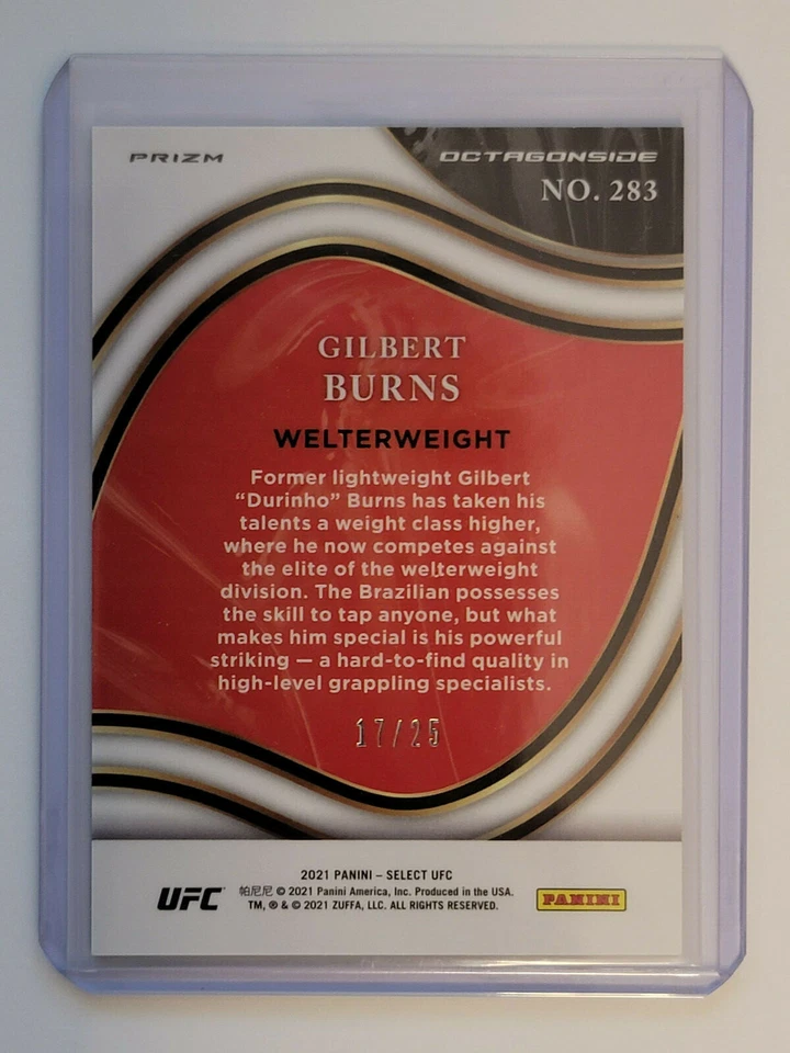 2020 PANINI SELECT UFC GILBERT BURNS #283 TIE DYE PRIZM OCTAGONSIDE /25 🔥🔥 - Image 2 of 2