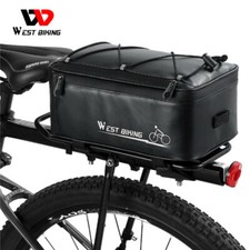 WEST BIKING Waterproof Bike Trunk Bag Bicycle Rear Rack Pack Bag Panniers Black