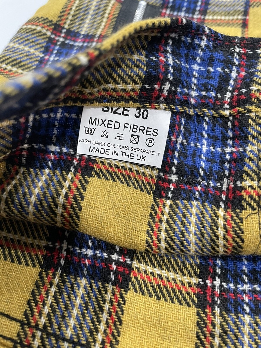 Tiger of London Mens Punk Rock Zip Bondage Yellow Tartan