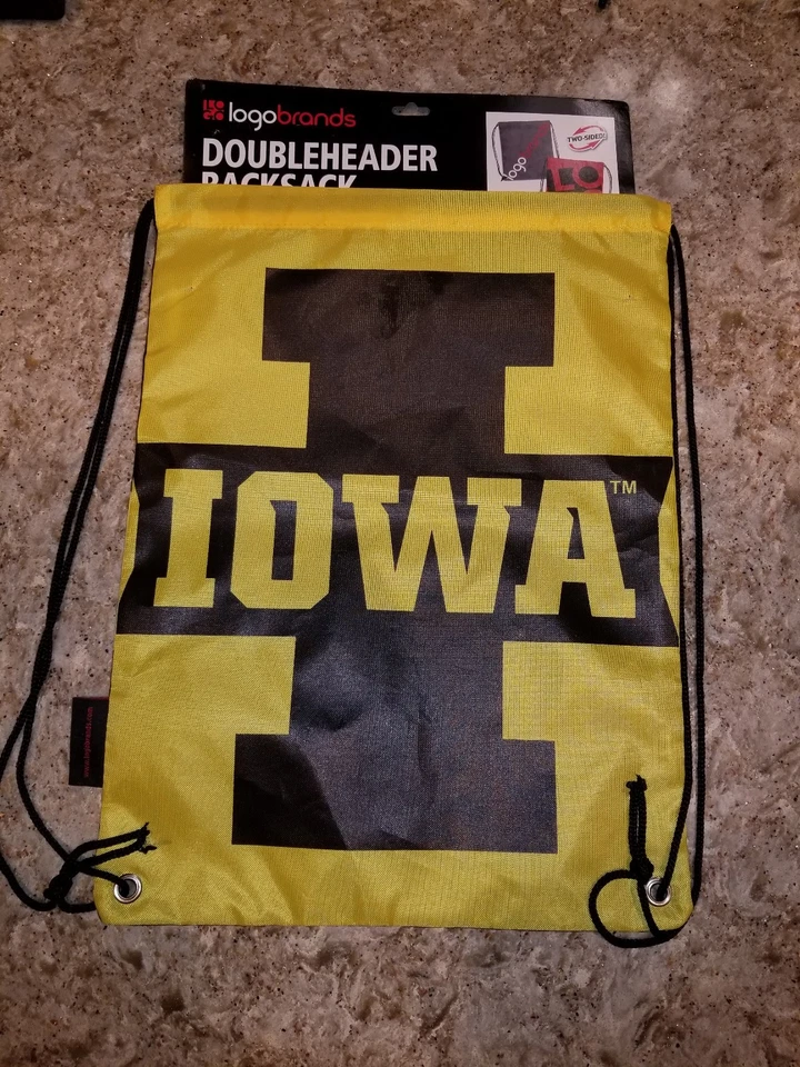 LOGO CHAIR IOWA HAWKEYES DOUBLEHEADER BACKSACK Similar to a backpack DrawString - Image 2 of 3