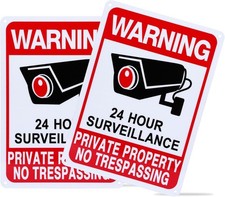 2-Pack No Trespassing Signs Private Property, Video Surveillance Signs Outdoor 