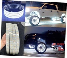 4PCS 15.5" Quad Row Pure White LED Wheel Rim Lights - Bluetooth Control,