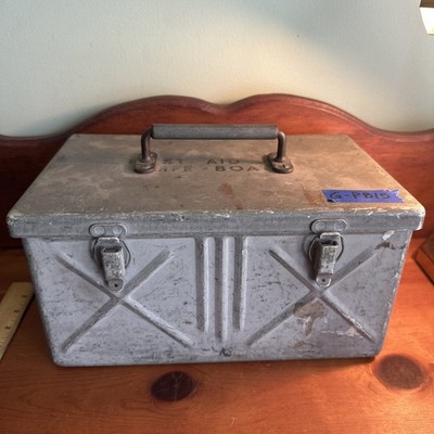 Vintage Maritime First Aid Kit Life Boat Metal Box (box only, no contents)
