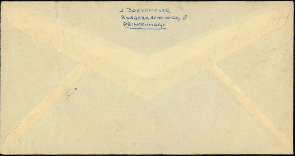 Netherlands B224-B228 Castles FDC Registered Cover Princenhage to Pladju Sumatra - Image 2 of 2