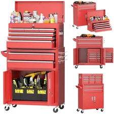 Tool Chest Cabinet 8-Drawer Rolling Tool Chest with Detachable Top Tool Box