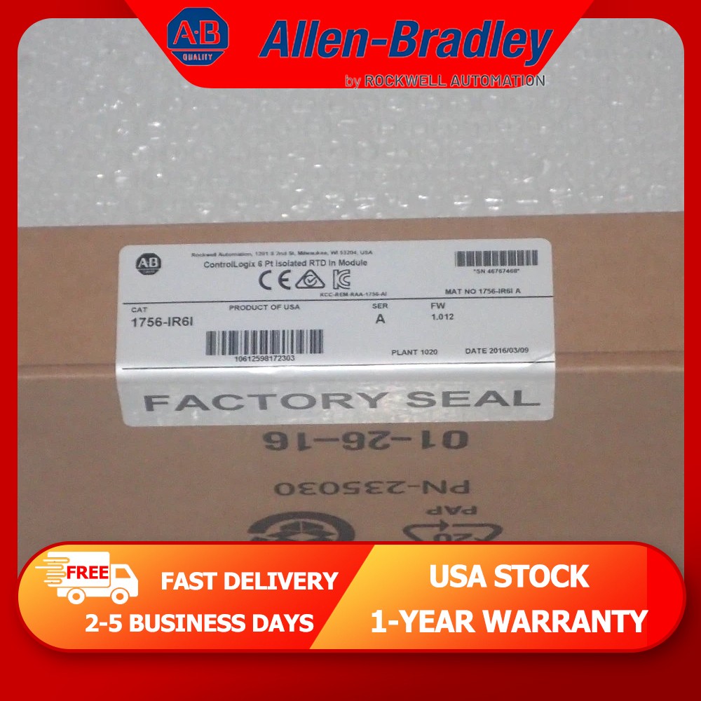 New AB 1756-IR6I / A ControlLogix 6 Pt Isolated RTD In Module Free Same Day Ship