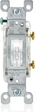 15-Amp Toggle LED Illuminated Single-Pole Switch, L1461-2C, Clear