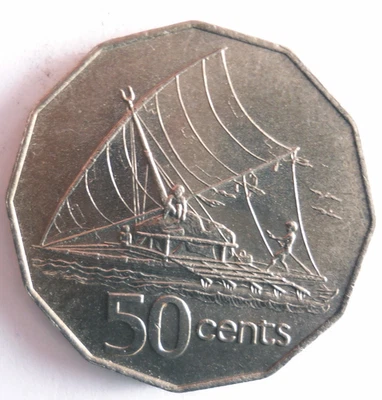 1981 FIJI 50 CENTS - Pièce Excellente - LIVRAISON GRATUITE - Bin #137 - Photo 1/2
