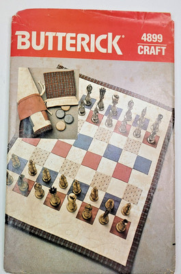VTG 80s Butterick Crafts Sew Pattern 4899 Checkers & Backgammon Game Mat UNCUT