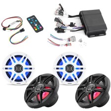 Clarion CMM-30BB Hideaway Marine Source Unit with 2 CMS-651RGB-SWB 6.5-inch...